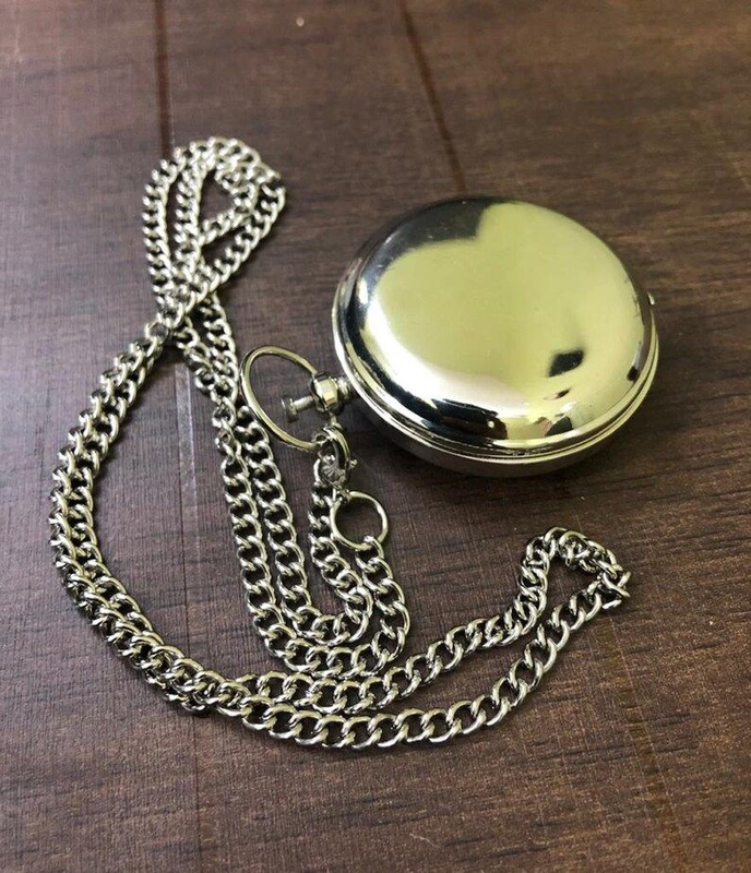 Handmade Silver Compass / Push Button Compass / Brass Pocket Compass / Classic Size Compass, Anniversary Gift, Christmas
